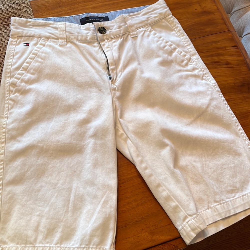 Boys White Cargo Shorts